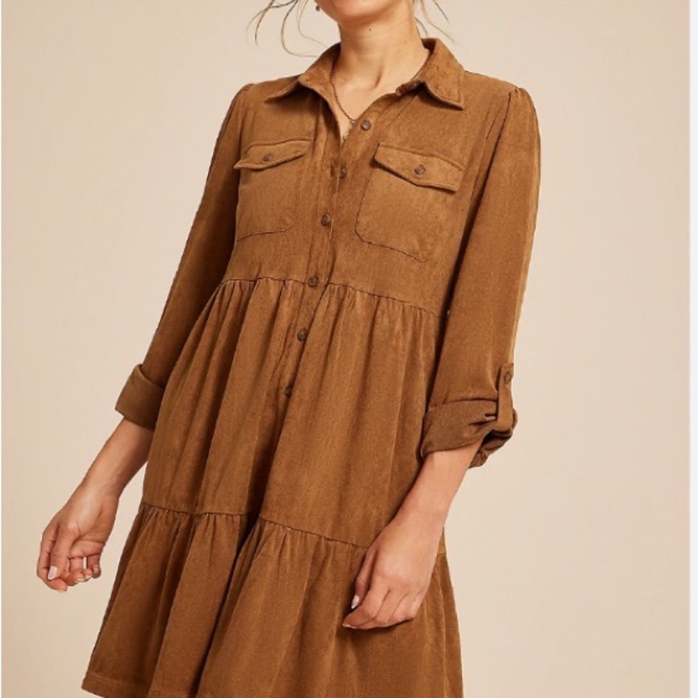 Long Sleeve Brown Dress